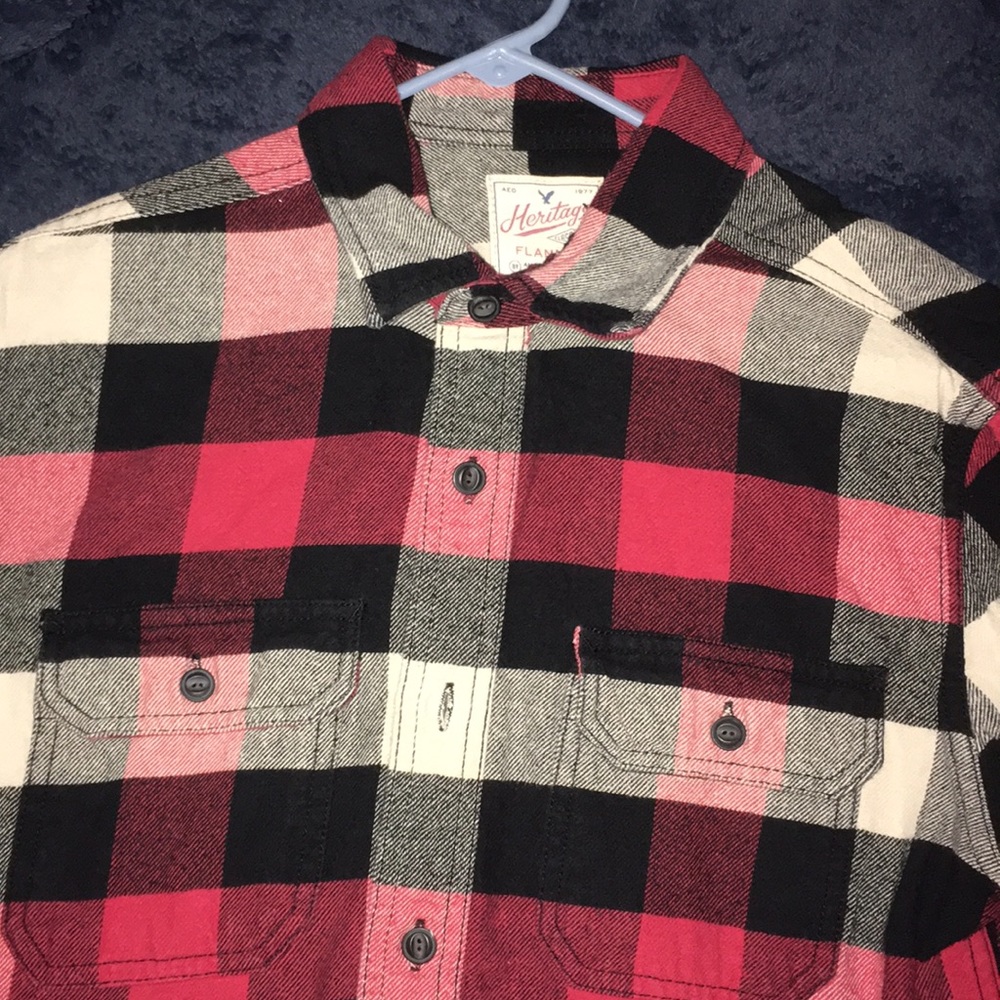 American Eagle Heritage Red Plaid Flannel
